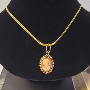 Express Gold Faux Cameo Pendant Necklace